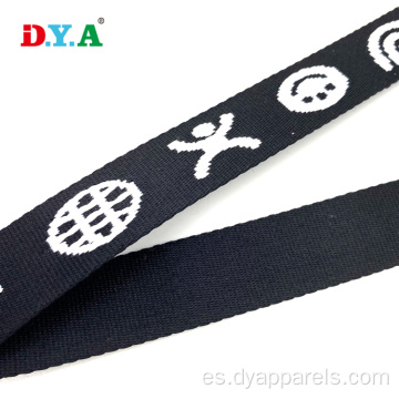 Correa de cinta de poliéster de 30 mm gruesa Jacquard Black Webbing